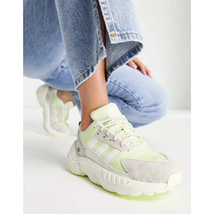 adidas Originals ZX 22 Boost trainers in off white and lime