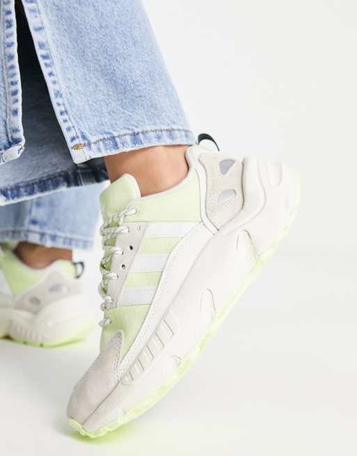 adidas Originals ZX 22 Boost trainers in off white and lime | ASOS