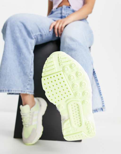 adidas Originals ZX 22 Boost trainers in off white and lime | ASOS