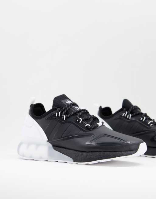 adidas Originals ZX 2K Boost trainers in black and white ASOS