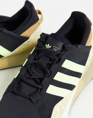 adidas green and black trainers