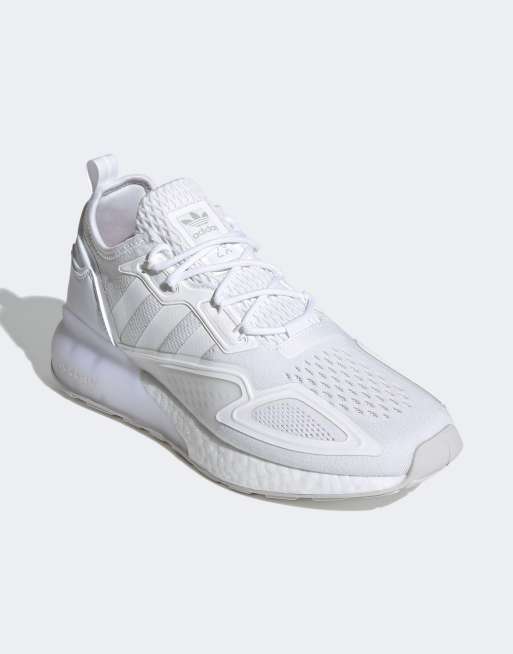 adidas Originals ZX 2K Flux sneakers in triple white