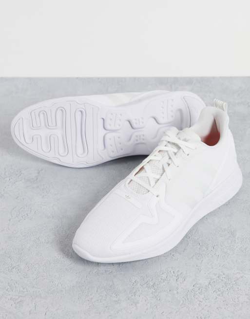 adidas Originals ZX 2K flux trainers triple white ASOS