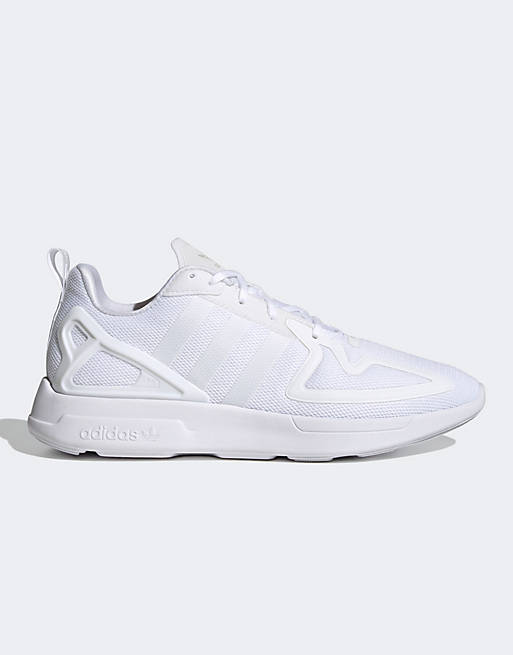 adidas Originals ZX 2K flux trainers triple white
