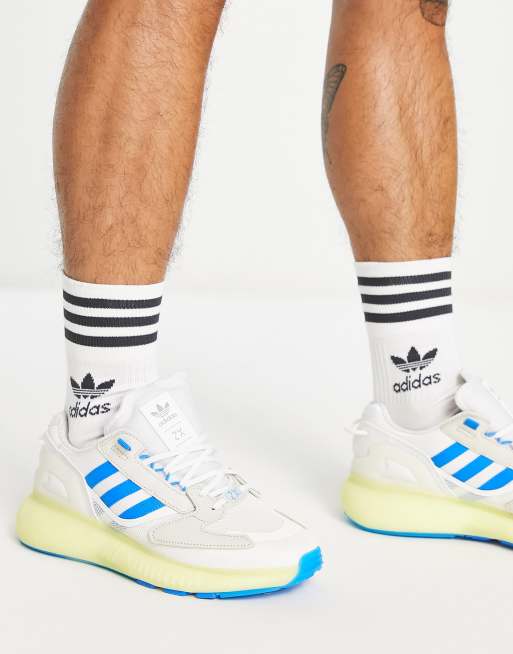 adidas Originals - ZX 5K Boost - Sneakers i råhvid og blå