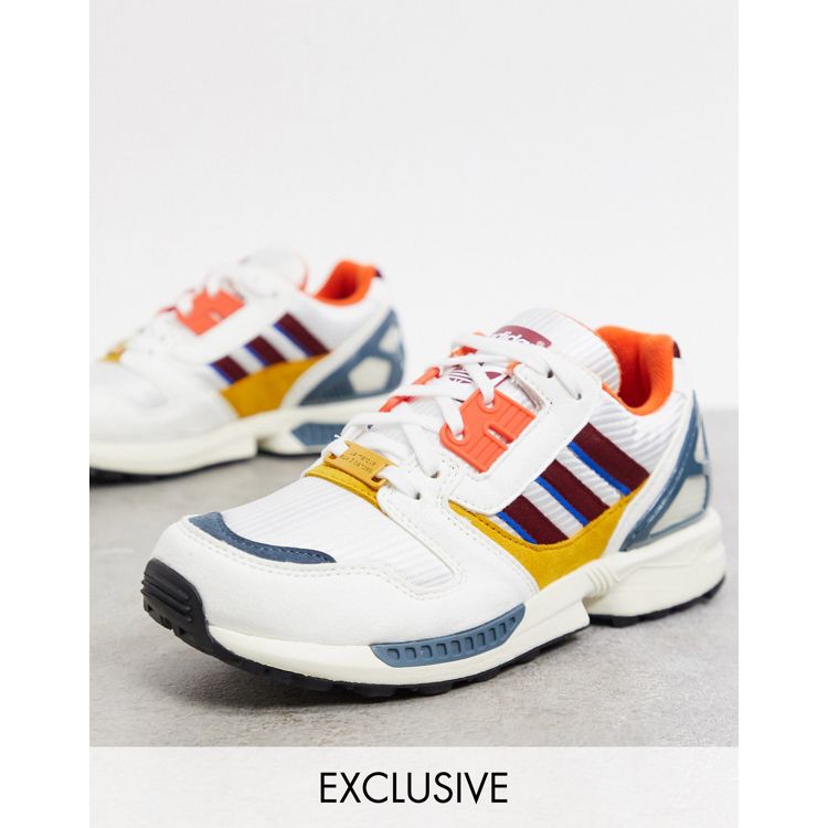 adidas Originals ZX 8000 Happy Camping trainers in white exclusive to ASOS