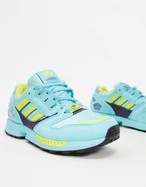 Adidas originals zx 8000 in aqua and yellow sale