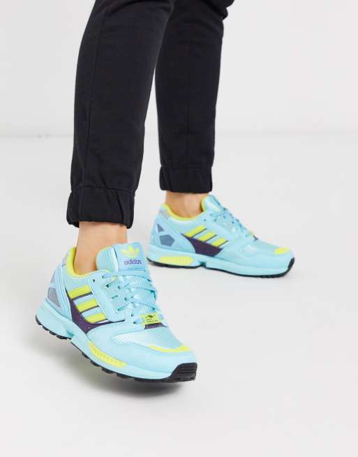 Adidas originals zx 8000 in aqua and outlet yellow