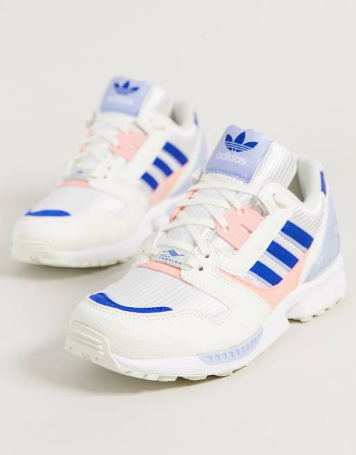 adidas Originals ZX 8000 Sneakers in roze met blauw