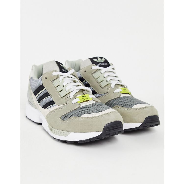 adidas Originals ZX 8000 trainers in khaki and grey