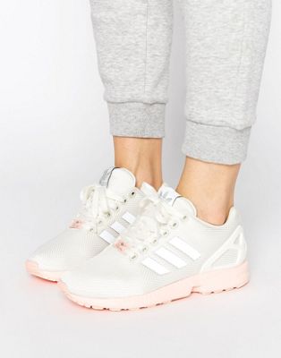 adidas zx flux rose et blanc
