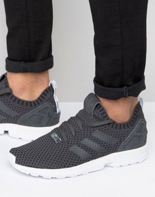adidas Originals ZX Flux Primeknit Sneakers In Gray | ASOS