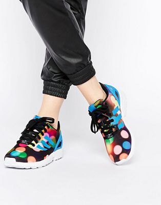 adidas Originals - ZX Flux - Scarpe da ginnastica a pois multicolori | ASOS