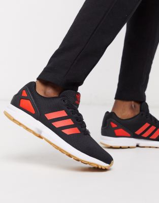 Adidas originals zx flux em trainers solar red/white/solar clearance red