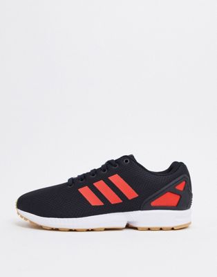 adidas Originals ZX Flux sneakers in black and red | ASOS