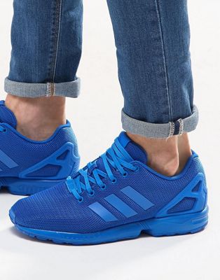 blue adidas flux trainers