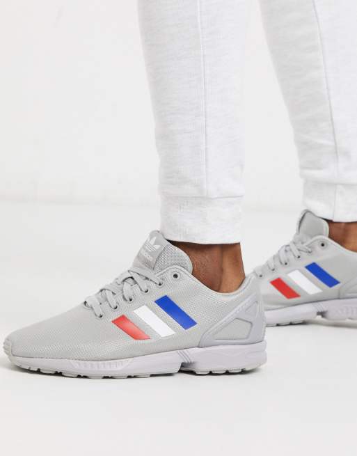 adidas Originals ZX Flux sneakers in silver ASOS