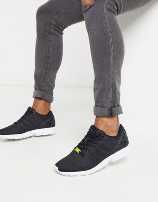 mens adidas black zx flux trainers