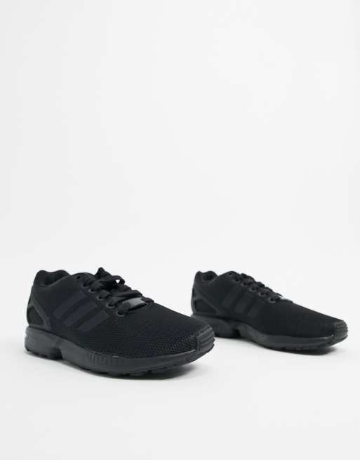 Adidas originals zx flux shop trainers in triple black