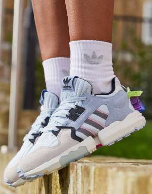 Adidas originals zx torsion trainers in off white and blue best sale