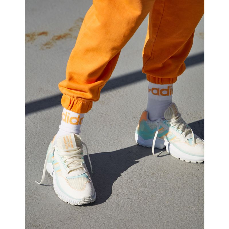Donna Activewear adidas Originals - ZX Wavian - Sneakers bianco sporco con dettagli blu e arancioni