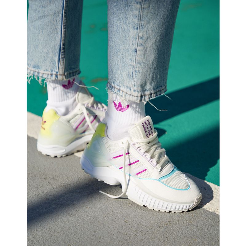Activewear dfo6o adidas Originals - ZX Wavian - Sneakers bianco sporco con dettagli viola e menta