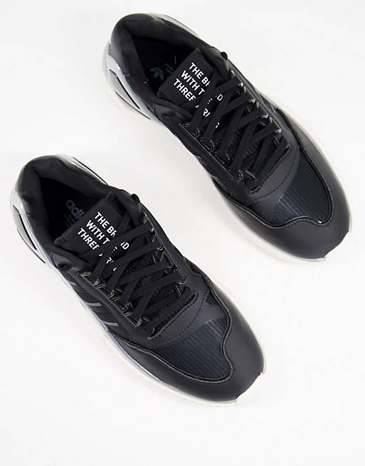 Women adidas Originals ZX Wavian  trainers in black with metalic detail 