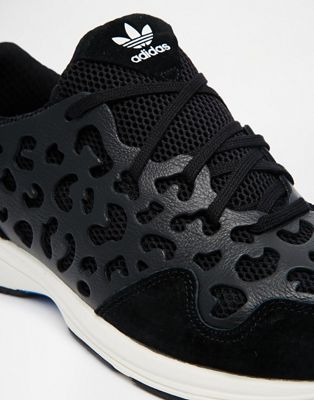 adidas black leopard print trainers