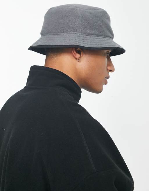 adidas Originlas reversible fleece Bucket hat in gray and black | ASOS