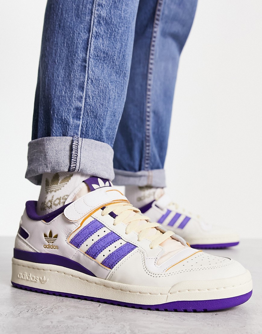 Adidas Orignals Forum 84 Low Trainers In White And Purple