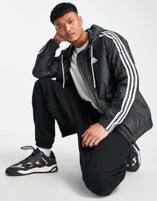 Adidas black and 2025 white striped jacket