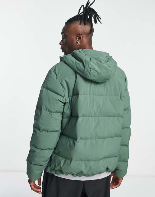 【本物新品保証】 down Outdoor adidas hooded ASOS | khaki in jacket puffer ジャケット・アウター