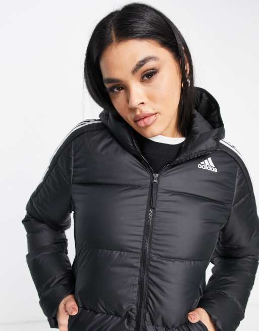 Women's adidas hooded store quilted puffer jacket