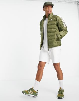 khaki down puffer coat