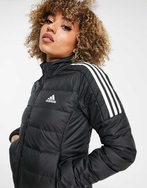 adidas Outdoor essential down puffer jacket in black | ASOS