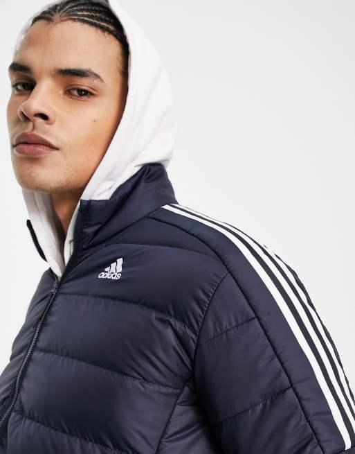 adidas – Outdoor Essential – Marinblå pufferjacka med dun, 4 av 4