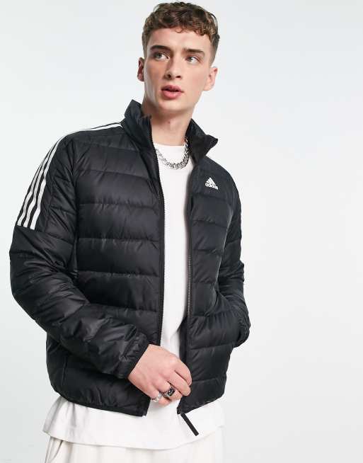 adidas – Outdoor – Gesteppte Daunenjacke mit den drei Streifen in Schwarz, 2 von 4