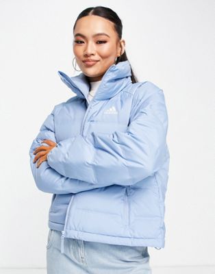 adidas Outdoor Helionic down puffer jacket in blue