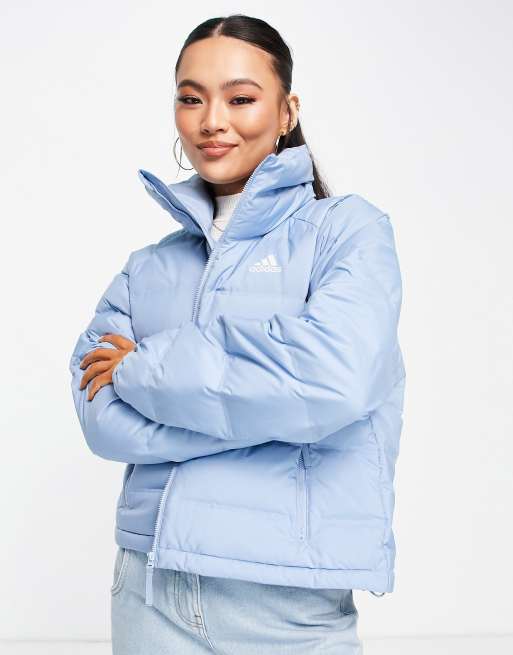 Adidas puffer shop jacket blue