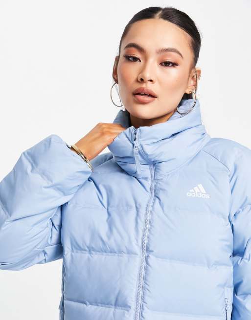 Blue adidas puffer jacket sale