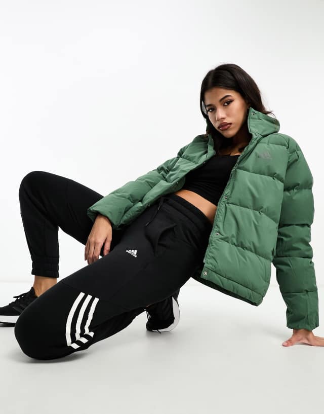 adidas Outdoor Helionic jacket in green