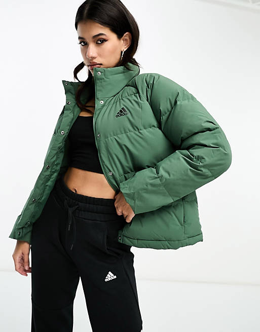 adidas Outdoor Helionic jacket in green | ASOS