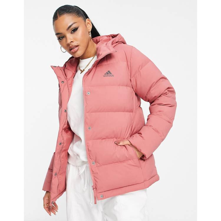 Kritisch Uitlijnen Eerlijk adidas Outdoor Helionic jacket in pink | ASOS