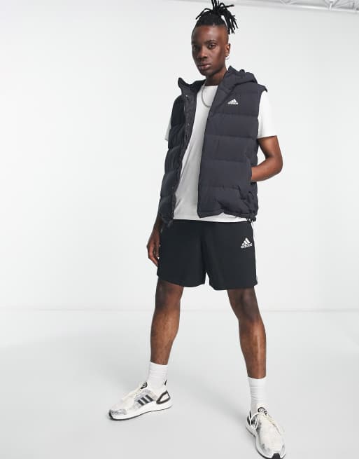 adidas Outdoor Helionic puffer gilet in black | ASOS