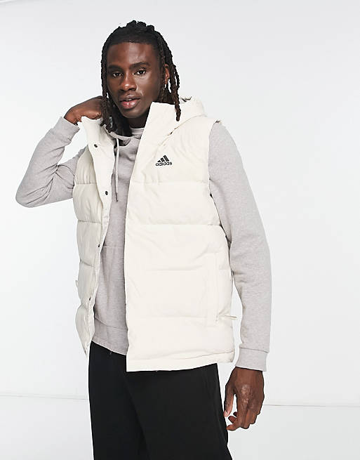 adidas Outdoor Helionic puffer gilet in white | ASOS
