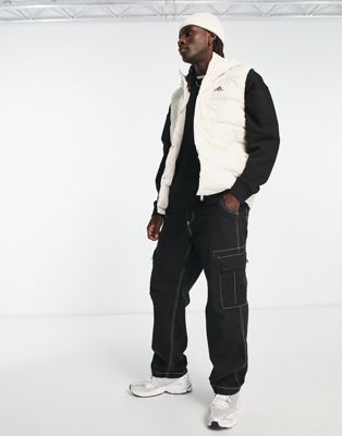 adidas Outdoor Helionic puffer vest in white - ASOS Price Checker