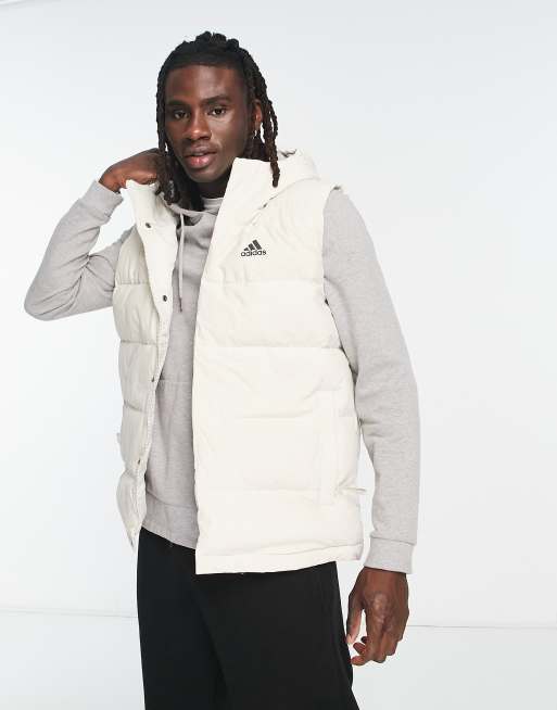 adidas Outdoor Helionic puffer vest in white