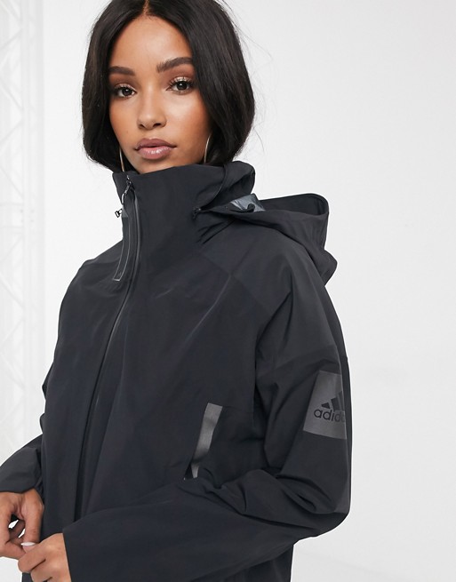 adidas Outdoors My Shelter hooded jacket in black