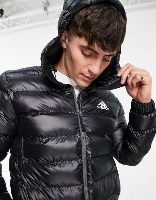 Black adidas jacket store with hood