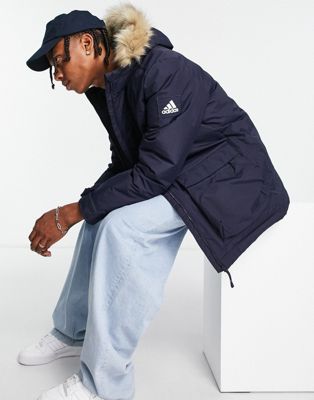 adidas Outdoor hooded parka in navy